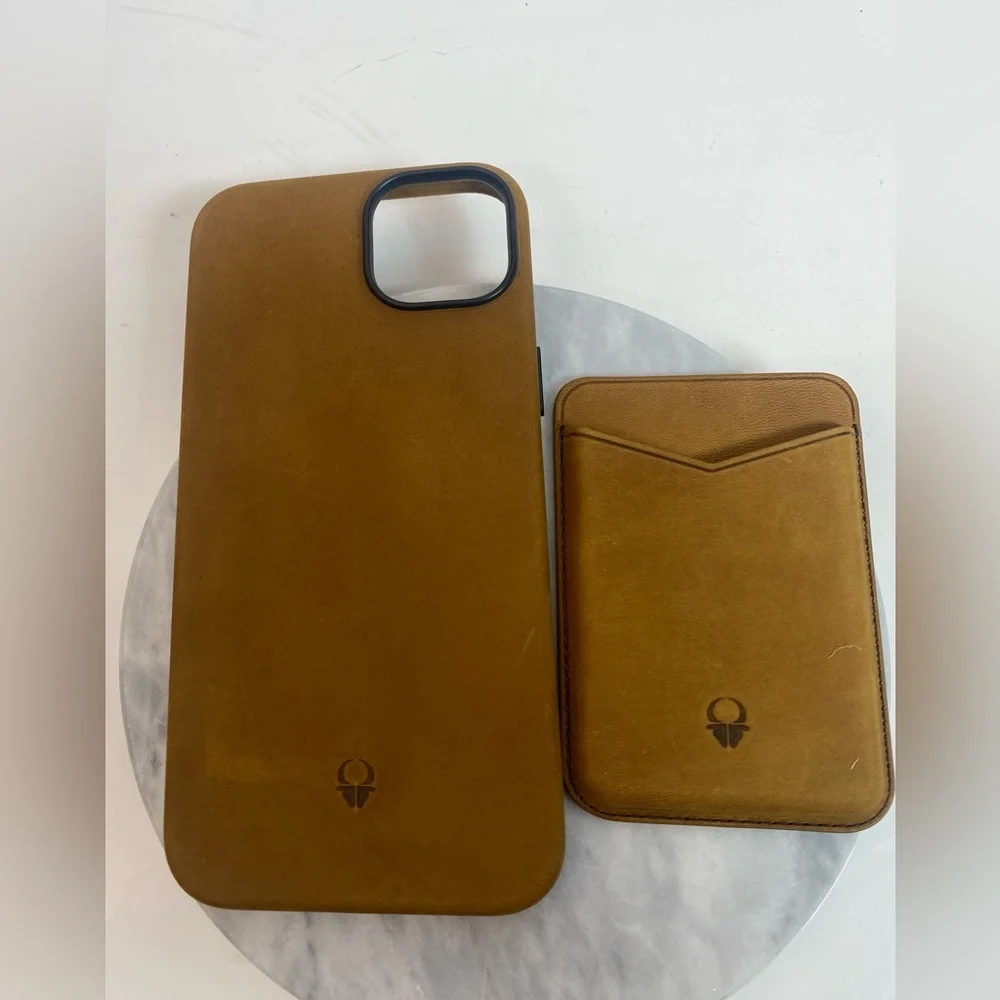 Donbolso iPhone 14 Max Brown Leather MagSafe Case With Wallet Set NEW